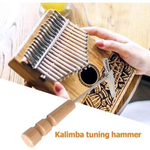 Kalimba Tuning Hammer Portable Wooden Handle Tuning Hammer for All Size Thumb Piano Metal Musical Instruments Parts