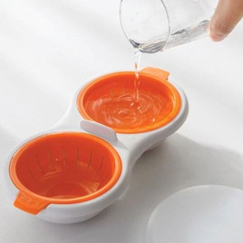 Microwave Egg Poacher Double Cup Egg Boiler Kitchen Steamed Egg Set Microwave Ovens Cooking Food Grade Cookware Kitchen Tools