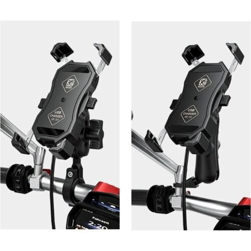 Elevated Version Waterproof 12V Motorcycle QC3.0 USB Fast Charger Mount Holder Stand for Cellphone Mobile Phone GPS