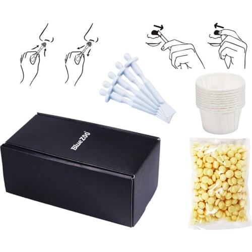 Portable Painless Nose Wax Kit For Men & Women Nose Hair Removal Wax Set Paper-Free Nose Hair Wax Beans Cleaning Wax Kit
