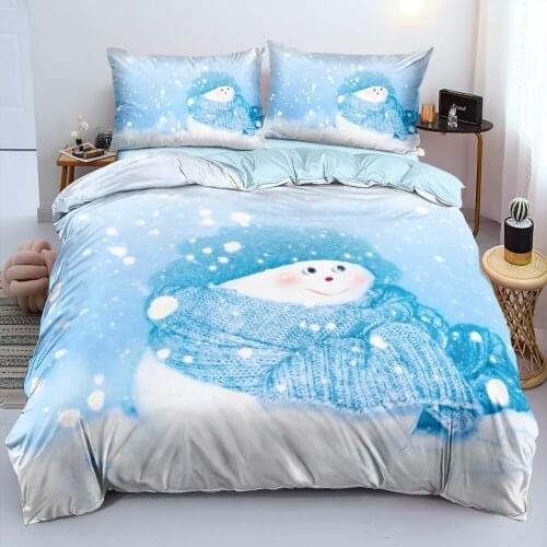 Christmas Duvet Cover and Pillowcase(s) King Quilt Covers Set Bedding Sets 3-Piece Queen Bed Linen for easy-care and non-shrink