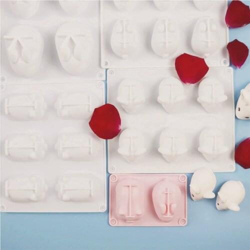 Mouse Rabbit Golden Pig Mousse Cake Silicone Mold 3D Mouse Rabbit Pig Ice Cream Chocolate Pudding Silicone Mold Baking Mold