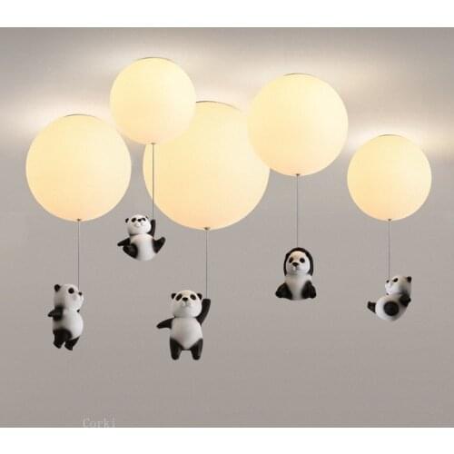 Modern LED Ceiling Lights Warm Cartoon Little panda Ceiling lamp for Kids Room Bedroom Lamp Childrens Room Decor Light Fixtures