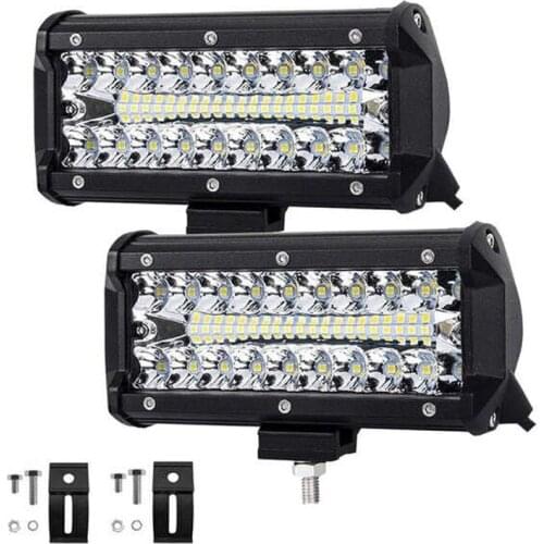 LED Work Light 7"12V Led Beams 144W Led Bar Car Off road 4x4 Flood Spotlight Accessories for Motorcycle SUV ATV Tractor led ramp