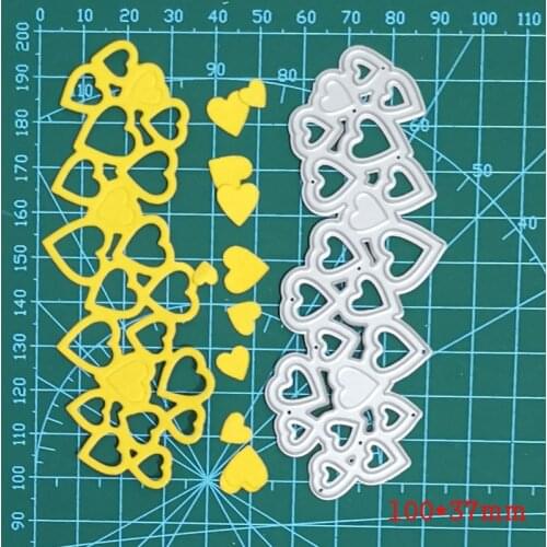 Heart Linked Border Metal Cutting Dies Stencils for DIY Scrapbooking Album Decorative Embossing Paper Cards Die Template