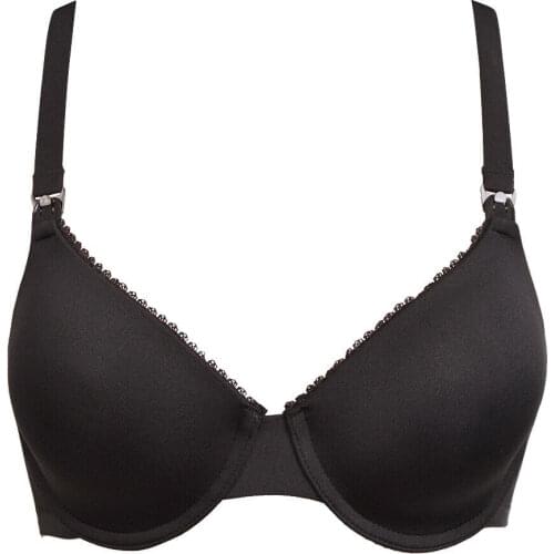YANDW Black Sexy Bras for Women 34 36 38 40 42 B C D E F G H Thin Unpadded Cup Nurse Adjusted Bra Full Cups