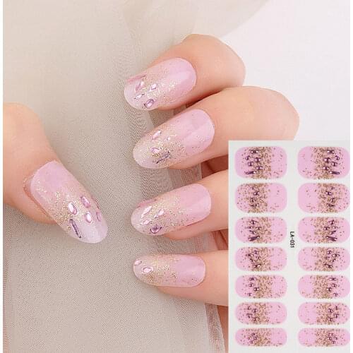 Japan Nail Stickers Adhesive Nail Wraps Gradient Glitter Nail Art Sticker Waterproof Manicure Full Wraps Tools Decor Wholesale