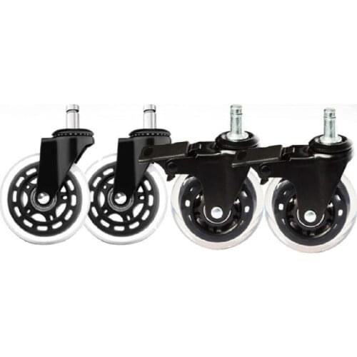 360 Swivel Office Chair Furniture Caster Wheels Rolling Trolley Cart Wheels 10x22mm/11x22mm Thread 2/2.5/3Inch 1/5PCS