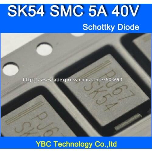 50pcs/lot SK54 SMC 5A/40V Schottky Diode