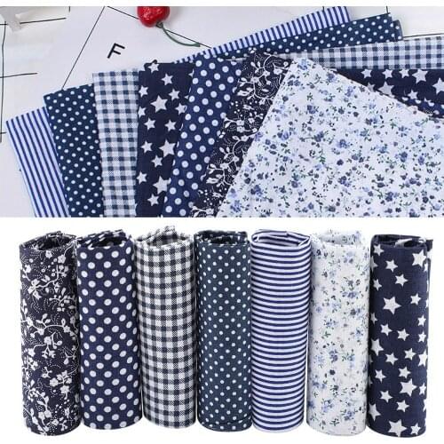 7pcs 25x25cm Cotton Fabric DIY Assorted Squares Pre-Cut Bedding Kit Quarters Bundle Suitable For Crafting Home Decoration Sewing