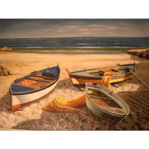 Diamond Embroidery Canoe Landscape Handmade Diamond Painting Needlework Mosaic Cross Stitch Home Decor
