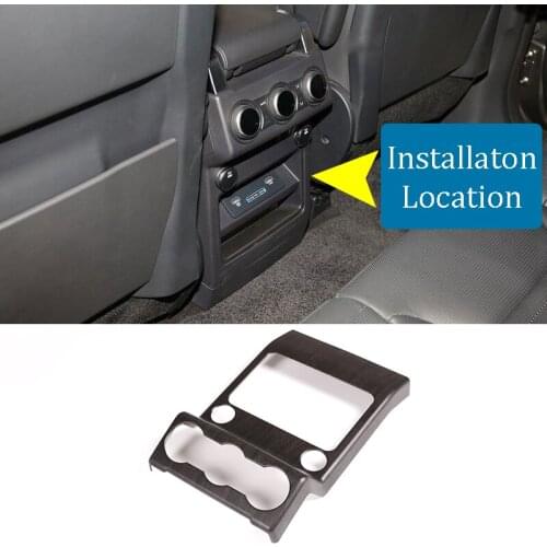 For Land Rover Discovery 5 LR5 2017 Car Accessories ABS Oak Grain Chrome Armrest Box Rear AC Outlet Vent Cover Trim