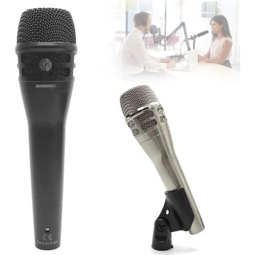 Wireless Microphone Special Edition Professional Live Vocals Mic Dynamic Handheld Mic with Stand for Studio Recording Singing
