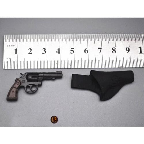 Big Sales Scale 1/6th WWII USA Army Soldier Revolver Pistol Gun Weapon With Holster For Mostly 12 inch Doll Soldier Accessories