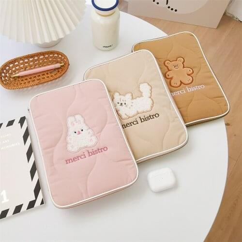 For iPad Mini 1 2 3 4 5 Sleeve Pouch Cute Cartoon E-reader Kindle Storage Bag Cover Shockproof Girls Travel Bag Pencil Case