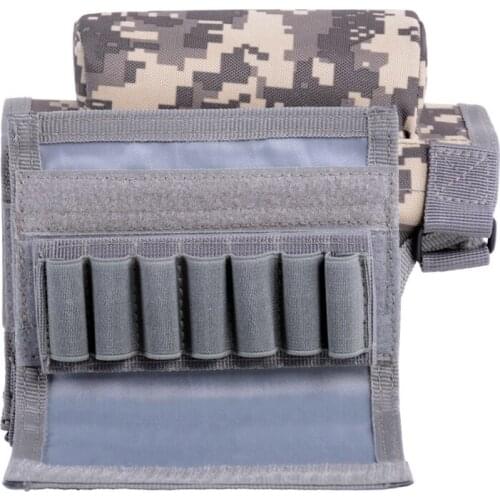 Portable Adjustable Outdoor Tactical Butt Cheek Rest Gun Rifle Stock Ammo Pouch Shell Combat Shot Hunting Cartridge Rifle Case