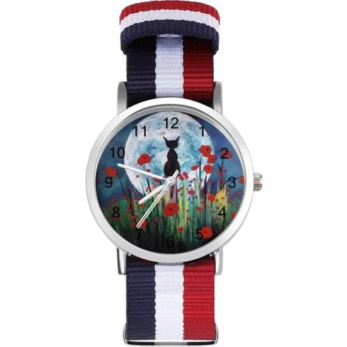 Black Cat Quartz Watch Spring Photo Wrist Watch Woman Retro Upwrist Wristwatch