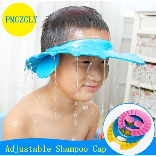 Baby Shower Hat Child Bathing Cap Bath Visor Adjustable Soft Baby Children Shampoo Bath Shower Cap Shampooing For Kids Head