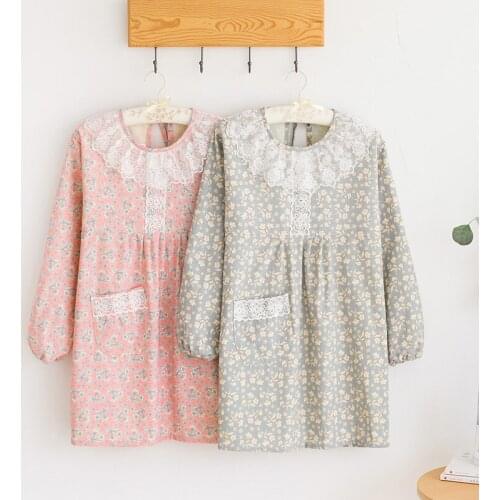 Apron womens kitchen cooking household work waterproof overalls adult long-sleeved jacket fashion cute waist anti-wear