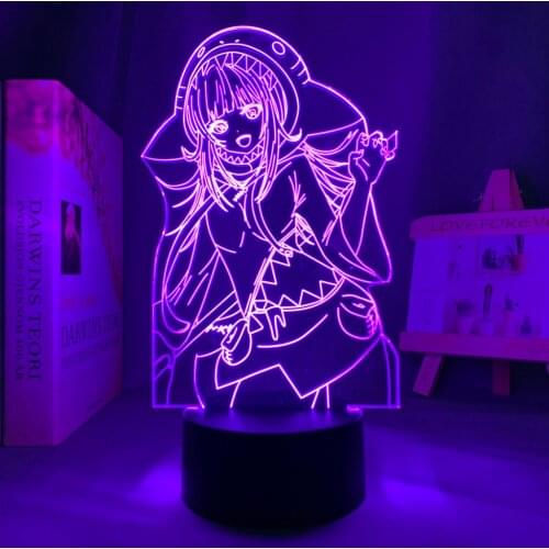 Genshin Impact Child Night Light Led Color Changing Usb Battery Powered Usb Lamp Gawr Gura Game Room Decor Unique Gift for Gamer