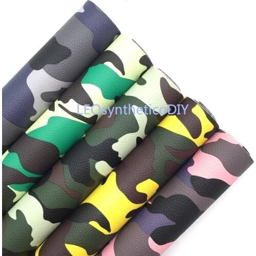 1PC 21X29CM Camouflage Faux Leather Fabric, Synthetic Leather Fabric Leather Sheets For Making Bows LEOsyntheticoDIY T341