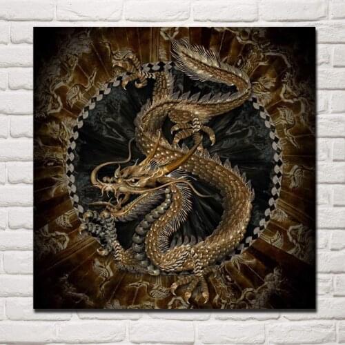 Chinese culture dragon animal Totem fantasy artwork posters on the wall picture home living room decoration for bedroom ZFX15