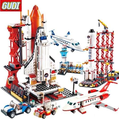 Airplane Figures Building Blocks Spaceport Space Shuttle Blocks City DIY Bricks Educational Classic Toys For Children Gift