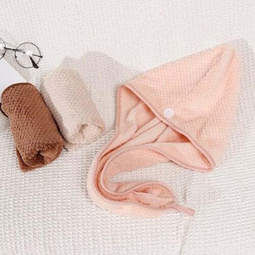 Coral Fleece Bath Towel Woft Shower Bath Towel Hair Dry Quick Drying Cap Hat Turban Head Wrap Bathing Soft Absorbent Tools