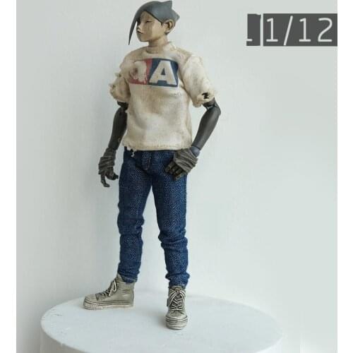 Hot Sales Scale 1/12 Trendy Blue Pants Slim Jeans Trousers For 6inch Doll Action