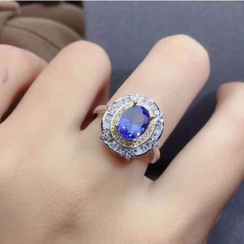 The Best Gift For your mother Tanzanite Ring Natural And Real Tanzanite Ring luxury ring 925 sterling silver Ring