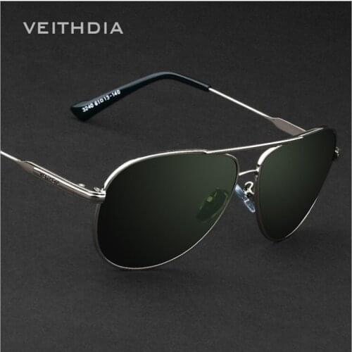 2019 VEITHDIA New Brand Designer Polarizerd Sunglasses Men Classic Glass Mirror Gray Lense Vintage Sun Glasses oculos 3240