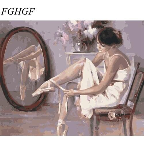 FGHGF Framed Sexy Girl DIY Painting By Numbers Modern Wall Art Home Decor Hand Painted