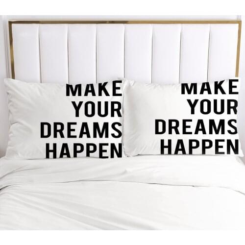 2PCS 3D Pillow Cases 65x65 60x70 Nordic Decoration Throw Pillow Cover Bedding White Letter PillowCase Customize size/design