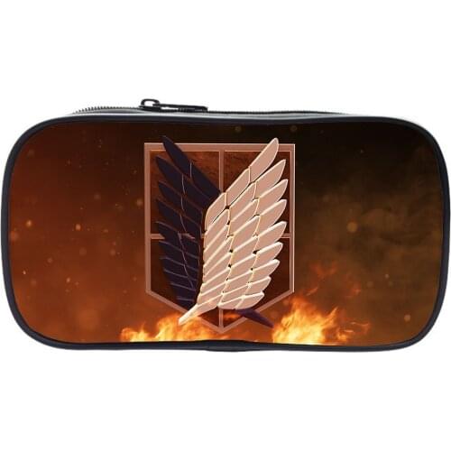 NEW Anime Attack on Titan Pencil Case Cosmetic bag Girl Makeup Bag Back To School Gift Office Stationery Box Storage Bag Pen Box
