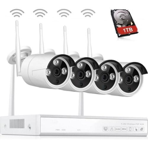 Security CCTV Camera System beveiligings NVR Wifi Night Vision Camera Set P2P Wireless Indoor Outdoor 4CH 960P HD Wireless