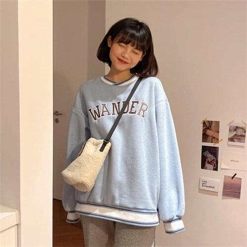 Casual Loose Ins Letter Sweatshirt Womens Sweatshirts Japanese Harajuku Ulzzang Vintage Female Korean Kawaii Clothing For Women