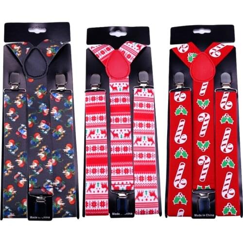 Christmas Women MenS Shirt Suspenders For Trousers Pants Holder Braces Wedding Suspender Belt Strap Gallus Elastic Gift 3.5 CM