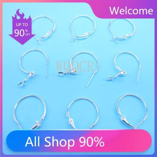 50-100PCS Large Hoop Earrings DIY Making Jewelry Accessories Handmade Round 20MM 30MM Pearl Earrings 925 Silver Ladies Gift