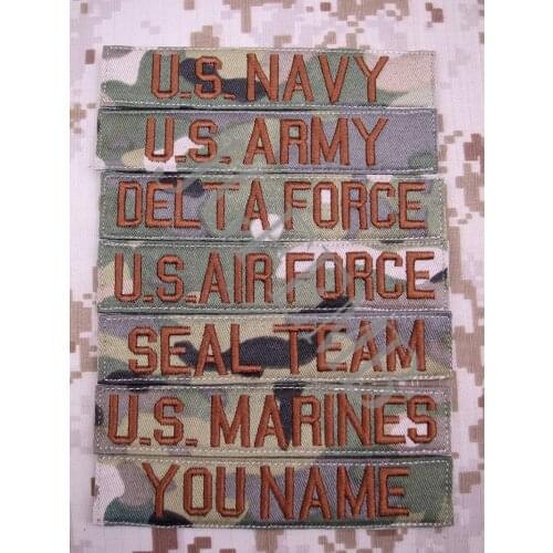 Multicam Custom Name Tapes Chest Services Morale Tactical Military Embroidery Patch Badges
