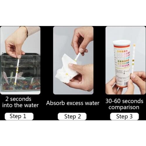 T3EC 7-in-1 Aquarium Test Strips for fresh/Salt Water Easy Steps Quick Results
