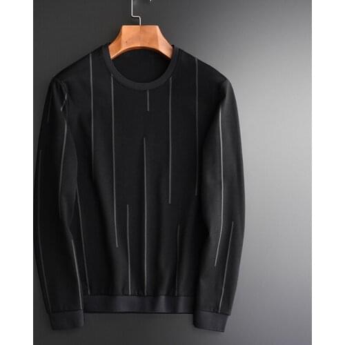 Vertical Stripes Printed Sweatshirt Luxury Round Collar Soft For Men Spring And Autumn Mens Sweatshirts