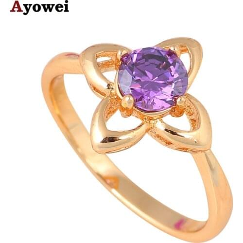 Gold color Health Jewelry Nickel Lead Free Plating Austrian AAA Zircon Golden Ring for woman KR61