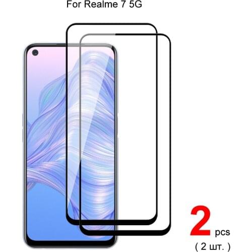 For Realme 7 5G Full Coverage Tempered Glass Phone Screen Protector Protective Guard Film 2.5D 9H Hardness