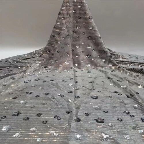Gold Nigerian Sequins Lace Fabrics For Wedding Dress African French Tulle Lace fabric 2020 green High Quality Lace Material gray