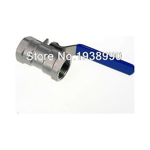 1)DN40 G1.5" Size Female Reducer Ports 304 Stainless Steel one-piece Ball Valve