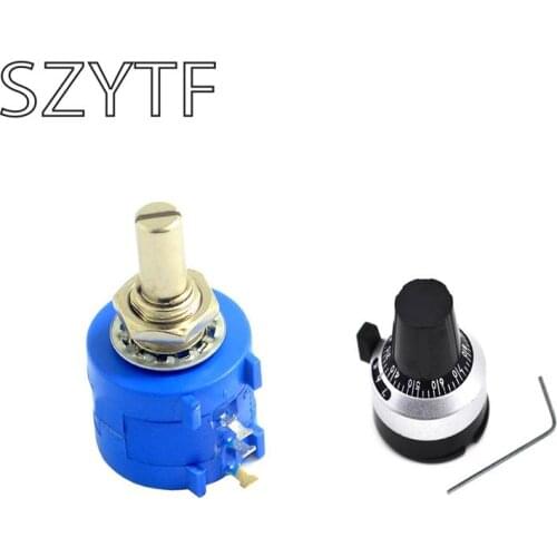 1set 3590s-2-103 1K 2K 5K 10k 20K 50K 100K 100R 200R 500R precision multi- turn potentiometer + knob scale knob with locking