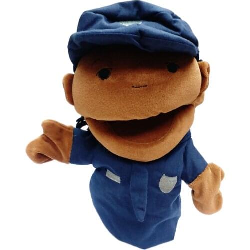 1pc kids Action Cute Soft Action Female police story hand puppet Plush Stuffed Toys Dolls Birthday Christmas Pinata party Gifts