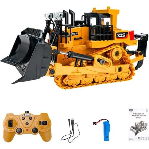 1031/1032 1:24 9CH Multifunctional RC Crawler Bulldozer With Light Electric Engineering Truck Heavy Excavator Toy Gifts For Kids