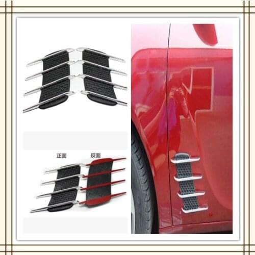 2Pcs Cool Chrome Shark Gills 3D Car Stickers Side Vent Air Flow Sticker for BMW i8 Z4 X5 X4 X2 X3 M5 M2 X6 M6 640i 640d