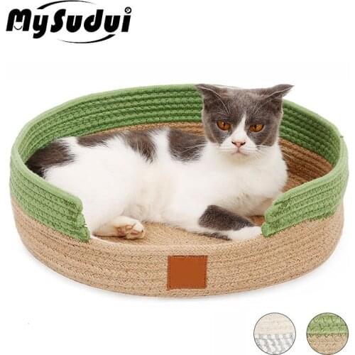 MySudui 2 In 1 Cotton Cat Scratching Bed House Nest Durable Eco-Friendly Pet Cat Scratch Board Pad Furniture Sleeping Bed Mat